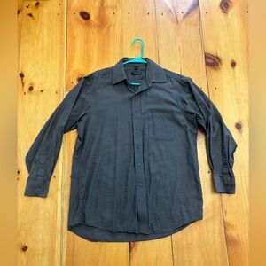 Regis 100% Fine Cotton 17.5 34/35 Black Button Down Men's Dress Shirt